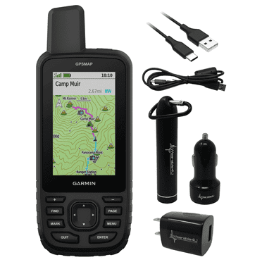 Garmin GPSMAP 67 Rugged GPS Hiking Handheld, Expanded GNSS Support, 3in Display with Wearable4U Power Pack Bundle