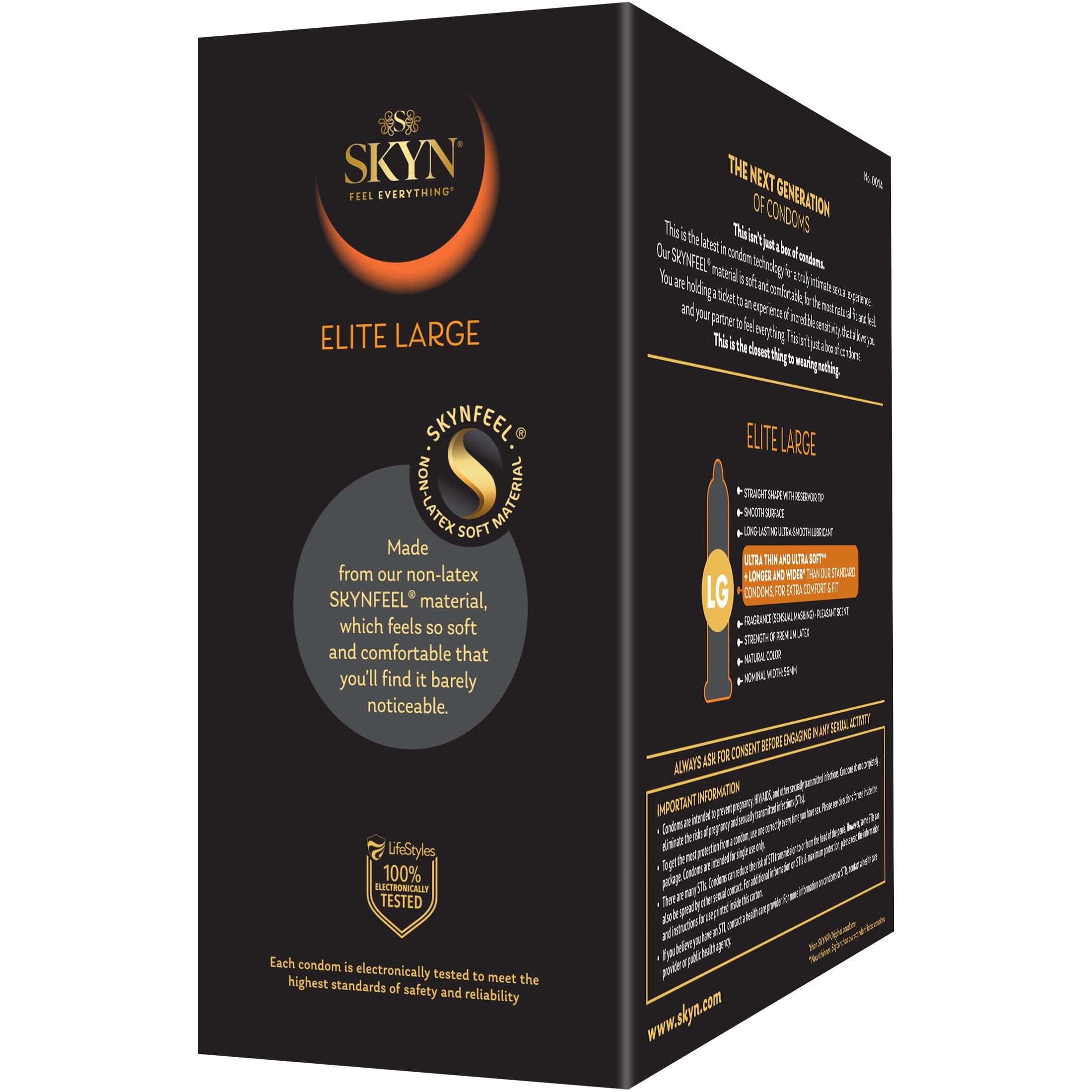 SKYN Elite Large Non-Latex Lubricated Condoms, 36 Count