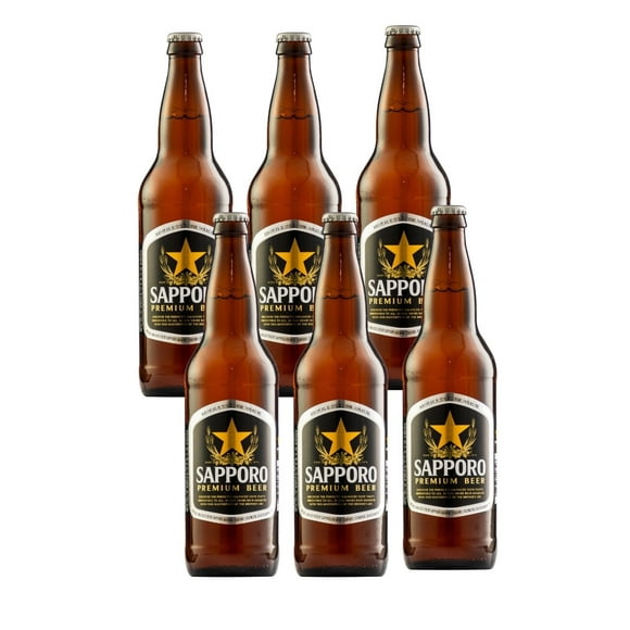 Six Pack Cerveza Sapporo Premium 650 Ml Sapporo Cerveza, Lager