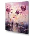 thumbnail image 2 of Designart "Purple Pops With Playful Balloons" Pop Art Canvas Art Print, 2 of 7