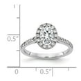 thumbnail image 3 of 14K White Gold Ring Band Moissanite Oval Round & Halo Engagement G H I True Light Moissanit, Size 8, 3 of 7