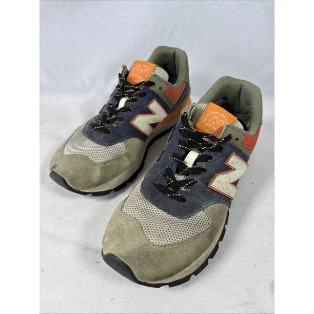 New Balance 574 Rugged Men Shoes Size 10 Lifestyle Olive Indigo Suede ML574DJA