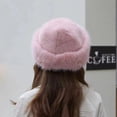 thumbnail image 3 of 2026 New Womens Winter Faux Fur Bucket Hat，Warm and soft Mongolian fleece hat, solid color faux fur hat, a great gift for your girlfriend, 3 of 7