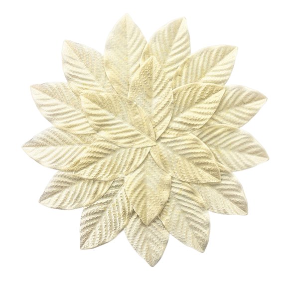 Mosey Placemat Decorative Artificial Leaf Shape Patchwork Anti-scalding Golden Color Kitchen Restaurant Table Placemat