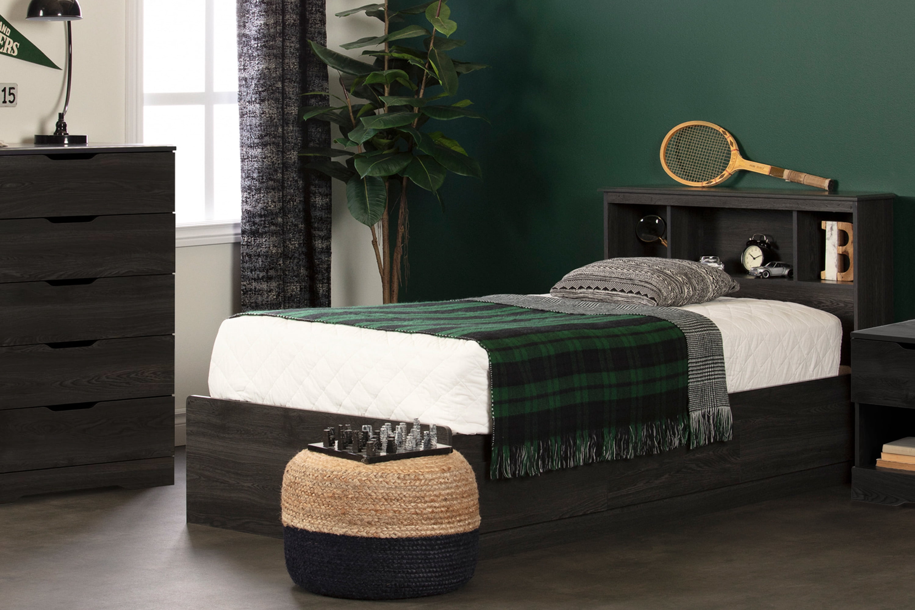 South Shore Holland, Contemporary Bed, Twin Gray