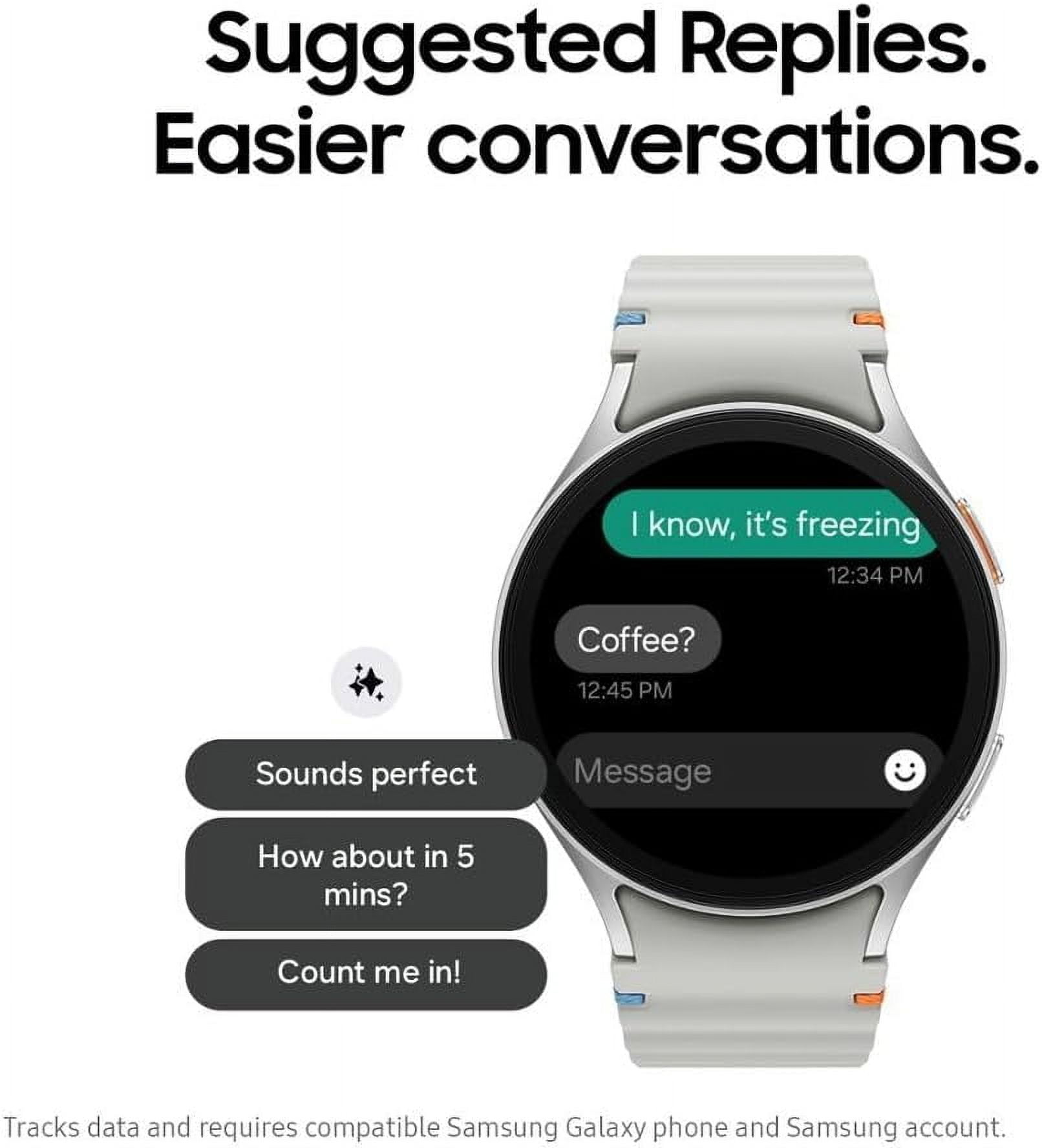 Samsung Galaxy Watch 7 SM-L310N (44mm) Wi-Fi Version, AI-ready, Bluetooth Wellness Tips and Health & Fitness Tracking - Latin Specs (Silver, 44 mm)