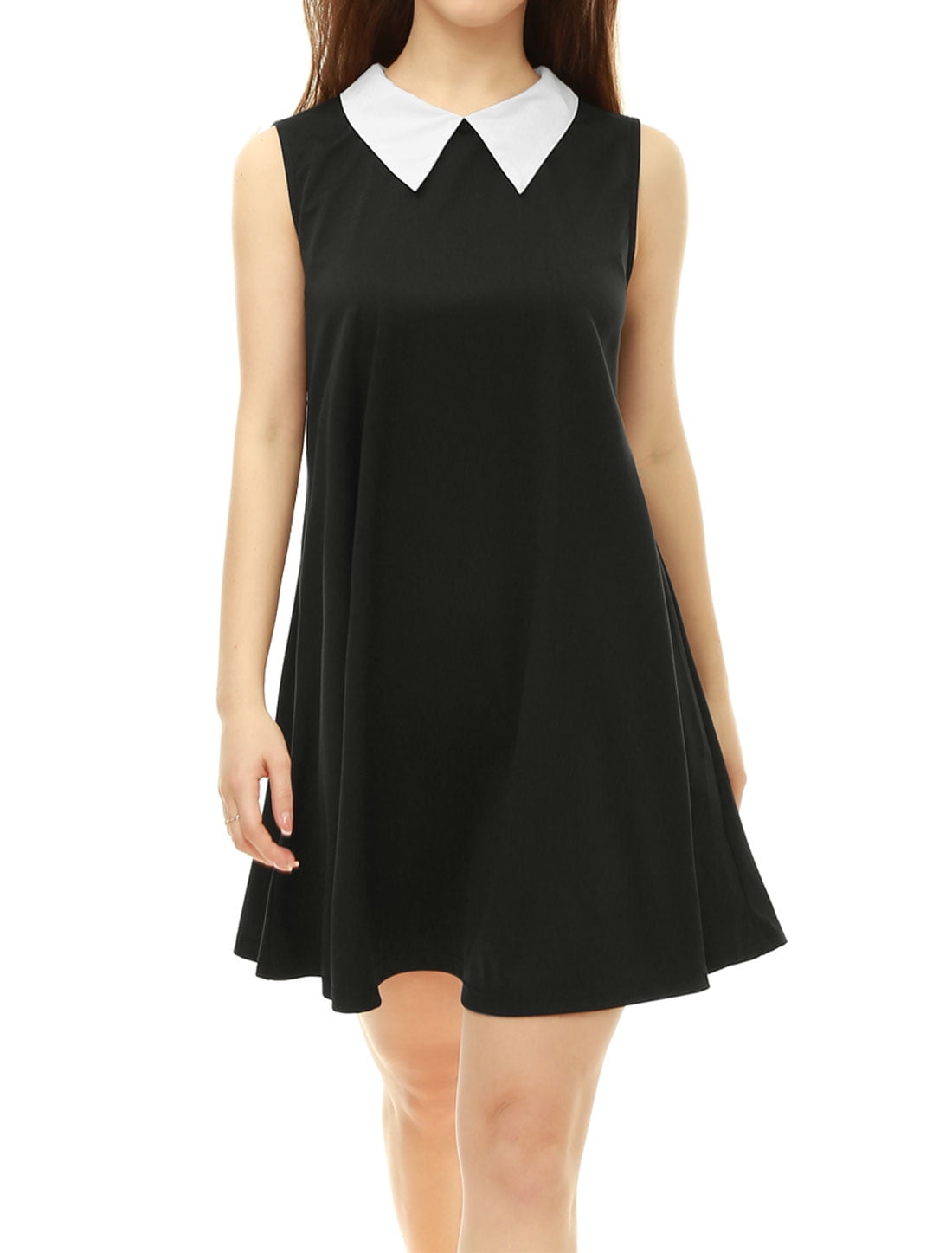 peter pan collar dress black