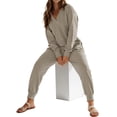 thumbnail image 5 of Weardear Jumpsuits for Women Dressy Casual Long Sleeve V Neck Oversized Rompers Baggy Overalls Lounge Pajamas Onesie Jumper, 5 of 7