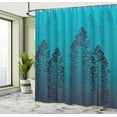 thumbnail image 4 of Ambesonne Country Shower Curtain, Forest Ombre Wildlife Pines, 69"Wx84"L, Sky Blue, 4 of 4