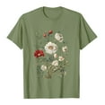 thumbnail image 4 of Womens Summer T-Shirts Daisy Printed Short Sleeve Tee Scooped Neck T Shirts Loose Fitted Tunic Blouses Pullover Sweater Blouses Baggy Boho Dressy Shirts Going Out Outfits, 4 of 4