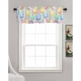 thumbnail image 3 of Easter Eggs Linen Curtain Valance for Bedroom/Bathroom/Kitchen/Office/Living/Dining Room Windows,Spring Summer Flower Seasonal Holiday Rod Pocket Topper Drapes Decorative Cafe Drapery Panel 60x18, 3 of 6