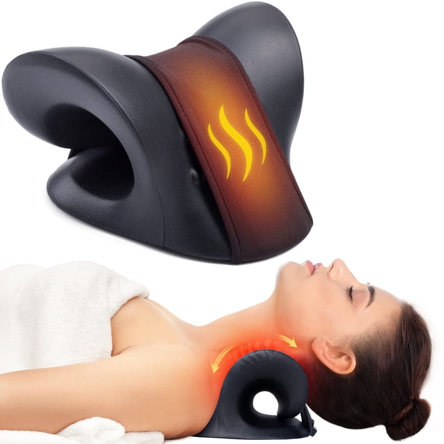 Almohada con dispositivo de tracción cervical con calefacción, estirador de cuello Cozyhealth