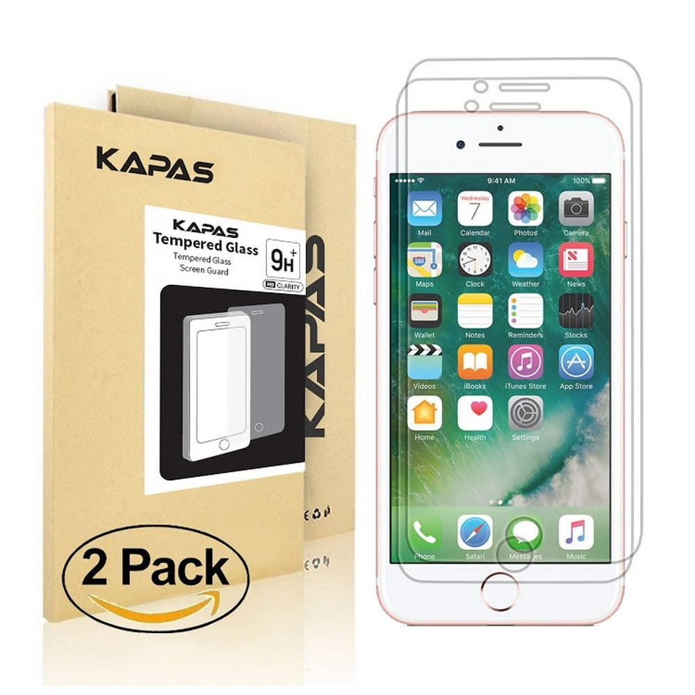 iPhone 7 Plus Screen Protector, Kapas(2 Pack)Premium Tempered Glass HD Clarity Ballistic Glass