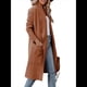 thumbnail image 2 of Cárdigan Holgado de Punto Abierto para Mujer, Informal, de Larga, Drapeado, con Bolsillos, Chaqueta Larga, Suéter. Color Café L, 2 of 9