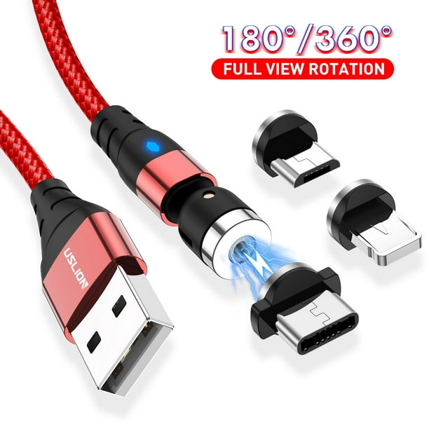 Usb Type C 540 Cable, Fast Charging Magnet Mobile Phone Charger, Suitable for Iphone 12, 11, 7, 8 Plus, Huawei, Xiaomi, Samsung and Lg - Walmart.com