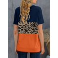 thumbnail image 3 of Womens Striped Color Block Short Sleeve Causal Blouses T Shirts Tops, 3 of 4