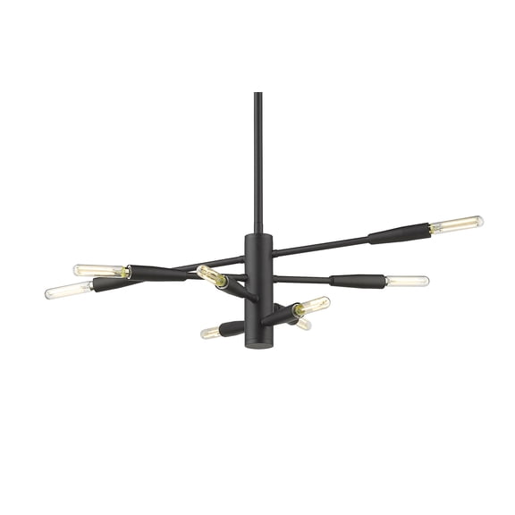 8 Light Chandelier In Architectural Style-8.5 Inches Tall And 16 Inches Wide-Matte Black Finish Z-Lite 737-8Mb