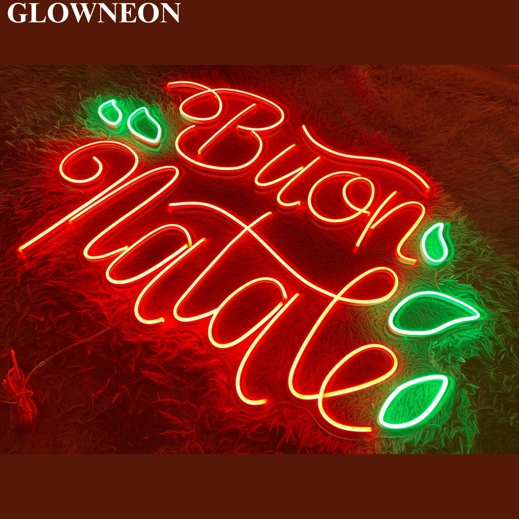 Glowneon Buon Natale Neon Sign, Italian Christmas Led Sign, Xmas Sign