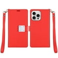 thumbnail image 2 of Extra Series Essential Leather Wallet Stand Case for iPhone 16 Pro Max - Red, 2 of 4