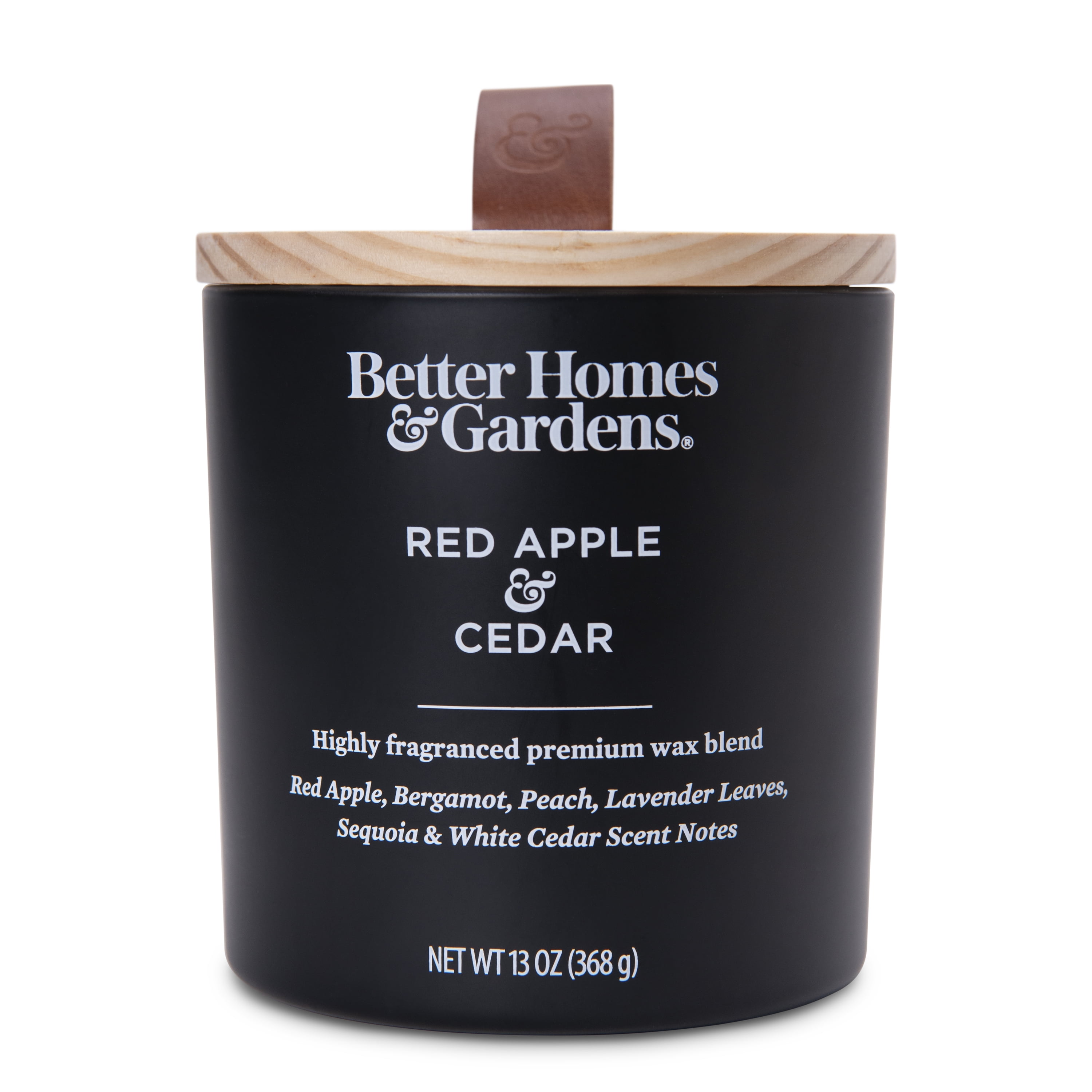 Better Homes & Gardens 13oz Red Apple & Cedar Scented Wooden Wick Jar Candle
