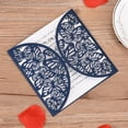 thumbnail image 2 of Graflsoa Elegant Floral Invitation Set for Weddings & Celebrations - 10-Piece Pearl Paper Cards with Intricate Carved Designs, Available in White, Blue, Gold, 2 of 7