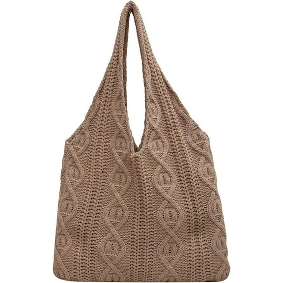 JUYGO Knitted Hobo Bag Women's Crocheted Shoulder Bag Large Handbags Tote Wool Woven Aesthetic Purse Top Handle Bag