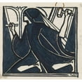 thumbnail image 2 of Jan Toorop 16x15 Gold Ornate Wood Frame and Double Matted Museum Art Print Titled - Kneeling Figure with Hammer and Chisel (1868 - 1928), 2 of 4