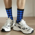 thumbnail image 6 of Cauagu Buffalo Plaid Blue Black Print Crew Socks for Women and Men,Adult Athletic Running Socks 1-Pair Sports Socks Work Gear Socks with Moisture Wicking, 6 of 6