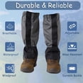 thumbnail image 2 of Gaiters for Hiking Boots, Waterproof & Adjustable Leg Protection for Weed Eating, Ideal Use as Tick Gaiters for Hiking Boots, Black & Grey, 2 of 10
