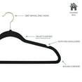 thumbnail image 4 of Simplify 25 Pack Slim Velvet Gold Hook Hangers in Black, 4 of 6
