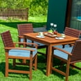 thumbnail image 4 of Aoodor Patio Chair Cushions Set of 2, 24 x 24 x 4 Inch Water Resistant Outdoor Seat Cushions with Handle and Ties, Square Corner Cushions for Patio Furniture Garden Lawn, Lake Blue, 4 of 8