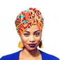 thumbnail image 4 of African Head Wrap Headbands for Women Turbans Hair Wraps Pre-Tied Pattern Bonnet Turban Knot Beanie Cover Hat 3 Pcs, 4 of 6