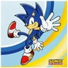 BuySeasons Club Pack of 20 Blue and Red Sonic the Hedgehog Lunch Napkins 5.5"