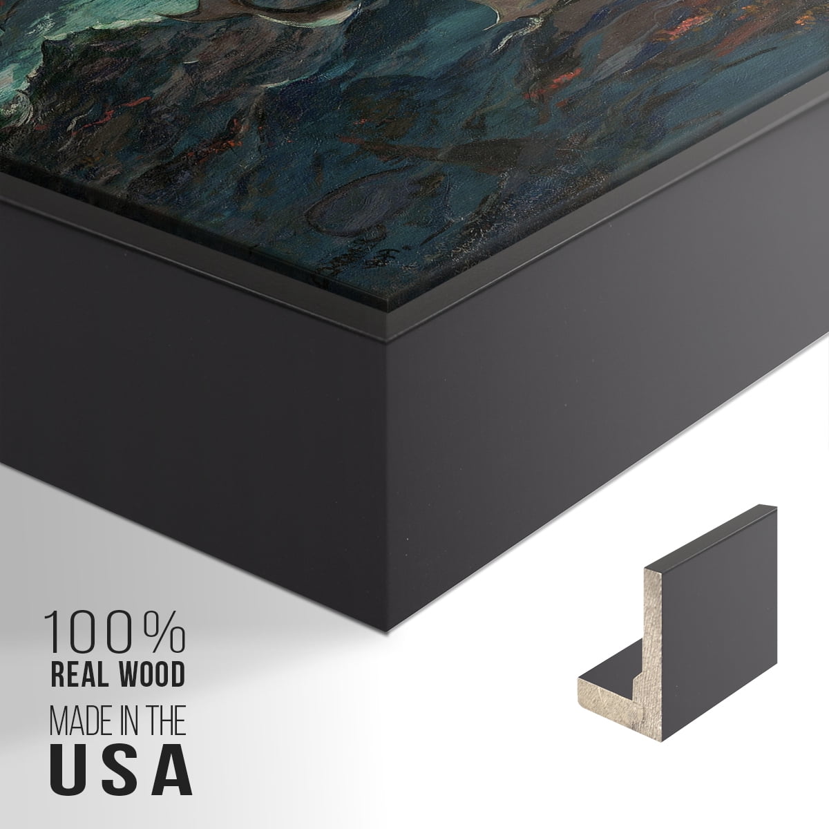 Vintage Landscape-CXXVIII By Wexford Home Framed in Black Wood Gallery Wrapped Canvas 25 in. x 37 in.