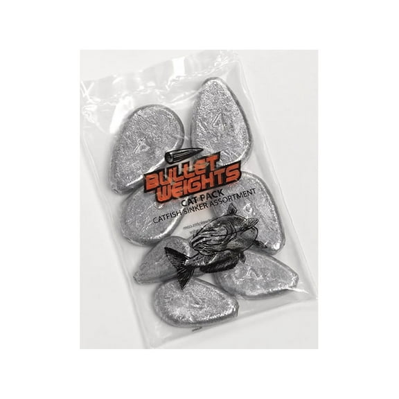 Bullet Weights® CPNR Lead Cat Pack-No Roll Sinkers, 4 Sizes Fishing Weights