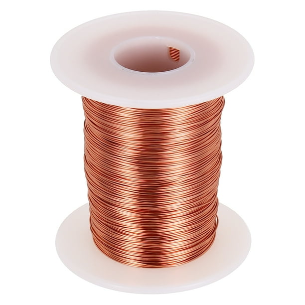 Uxcell Alambre Magnético 26 AWG, Alambre de Cobre Esmaltado de 26 Calibres, Alambre de Bobina Magnética de 6 oz para Transformador, Motor, Eléctrico, 155C(311F)