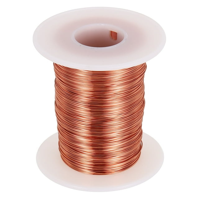Uxcell Alambre Magnético 26 AWG, Alambre de Cobre Esmaltado de 26 Calibres, Alambre de Bobina Magnética de 6 oz para Transformador, Motor, Eléctrico, 155C(311F)