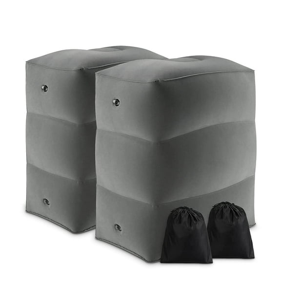Amdohai 2 Pack Inflatable Travel Foot Rest Pillow Kids Airplane Bed Adjustable Height Leg Pillow