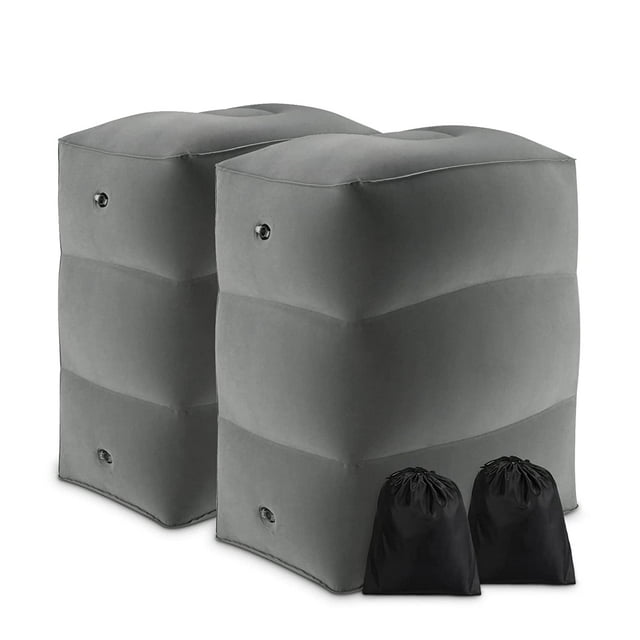 Paquete de 2 almohadas inflables para reposapiés de viaje, avión para niños