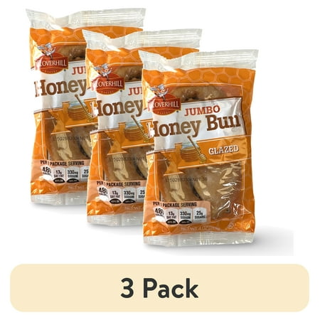(3 pack) Cloverhill Jumbo Glazed Honeybuns | Individually Packaged | 12 Pack