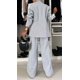 thumbnail image 2 of Conjuntos de pantalones casuales para mujer, abrigos de manga larga con solapa holgada y retazos, pantalones rectos, trajes para mujer, otoño e invierno 2024, prendas de abrigo para mujer, 2 of 6
