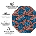thumbnail image 3 of Fuzoiu Tropical Leaves Print Leather Coasters Set,Drink Coasters Set of 4,for Tabletop Protection, Durable PVC Coasters,Home Décor and Housewarming Gift-Octagon, 3 of 6