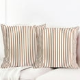thumbnail image 2 of Decorative Throw Pillow Covers Set of 2 Coffee Pillow Covers 18x18 inch Throw Pillow Cases Linen Square Pillow Case,Farmhouse Outdoor Modern Striped Pillow Covers for Couch Sofa Living Room, 2 of 6