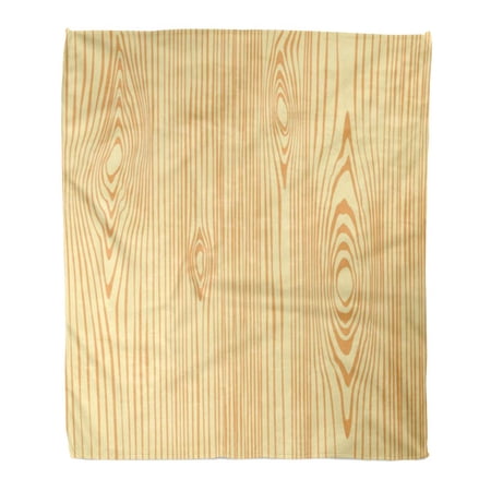 SIDONKU Throw Blanket Warm Cozy Print Flannel Brown Grain Light Lines Wood Pattern Pine Tree Comfortable Soft for Bed Sofa and Couch 50x60 Inches