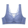 thumbnail image 1 of Virmaxy Soutien-Gorge Sans Fil pour Femmes Aguichant Mince en Dentelle Soutien-Gorge Rassemblant Sans Armature Confortable Fixe Ajustable Collection de Poitrine Coton Bleu G, 1 of 7