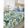 thumbnail image 4 of Boho Sage Green Floral Queen Size Flat Sheet, Wrinkleproof & Fadeproof Cooling Flat Bed Sheet Only, Farmhouse Botanical Vintage Paisley Flower Breathable Soft Bedding Top Sheets 90 x 102 Inches, 4 of 8