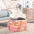 thumbnail image 3 of Yayeee Collapsible Cube Storage Bin with Lid Fabric Closet Decorative Basket with Handles, Abstract Pink Flowers, 3 of 7