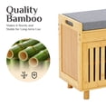 thumbnail image 2 of Banco para guardar zapatos Oakvivo Bamboo con 2 puertas y cojín, 2 of 9