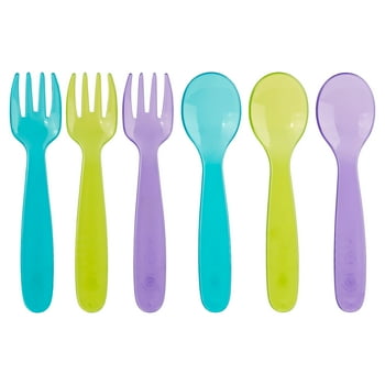 Parent's Choice Baby Feeding Spoon and Fork Pack, 10 Count, Multicolor, 9+ Months