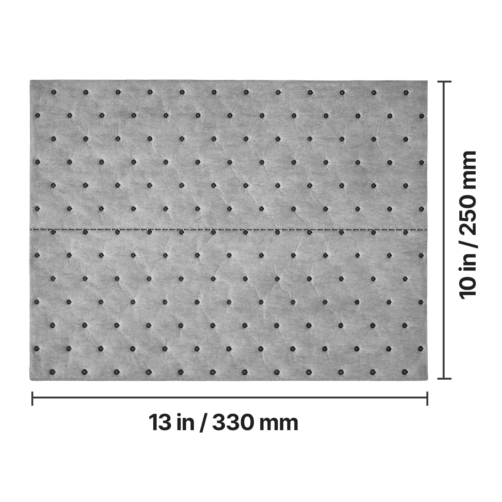 KFFKFF Oil & Water Absorbent Pads, 13" x 10" 100-Pack, Heavy-Duty Spill Control Mats, Suitable for Gasoline, Engine Oil, Water, and Coolant, Durable PP Pads for Garage, Workshop, and Factory